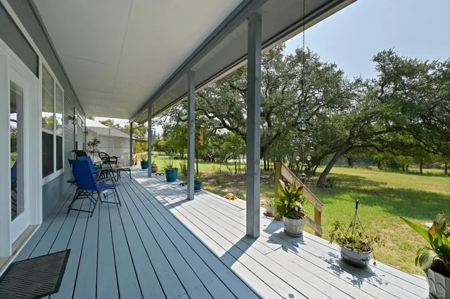 a house view with a seating space