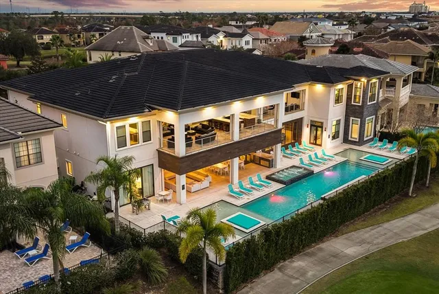 a front view of multiple houses