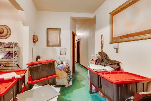 a room with furniture and toys