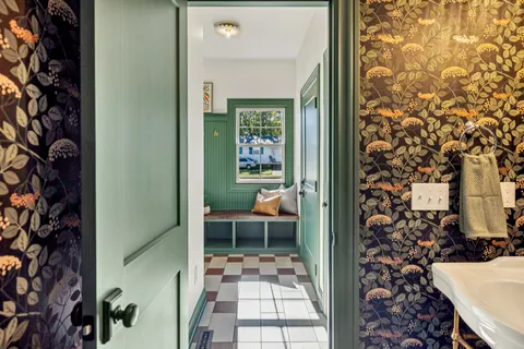 walk in front of a bathroom