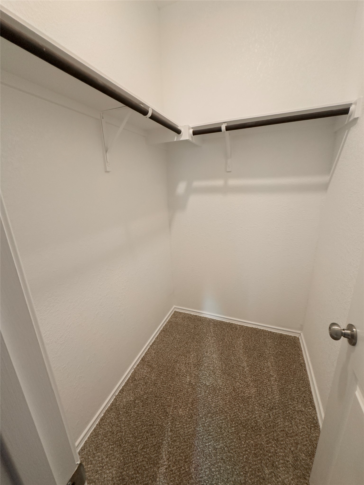 312 Soapstone Pass Maxwell, TX 78656 - Photo 14 of 21 Walk-in closet featuring light-colored walls, brown carpeting, and a built-in shelving system with hanging rods