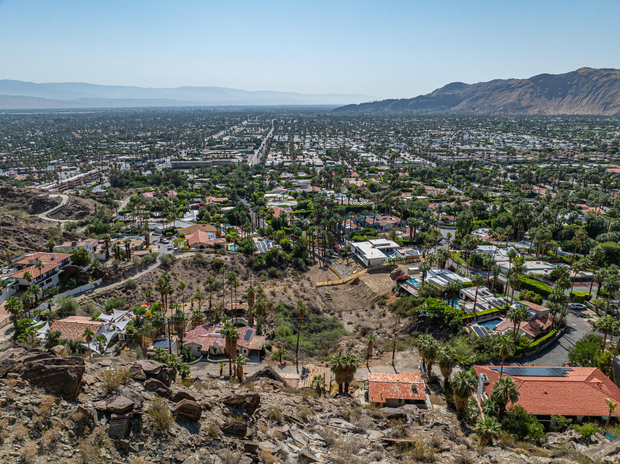 1716 Ridge Road Palm Springs, CA 92264 - Photo 12 of 37 an aerial view of residential house and green space