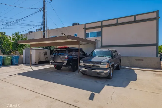 a car parked in front of a building