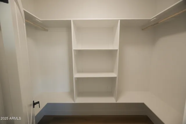 a room with a closet