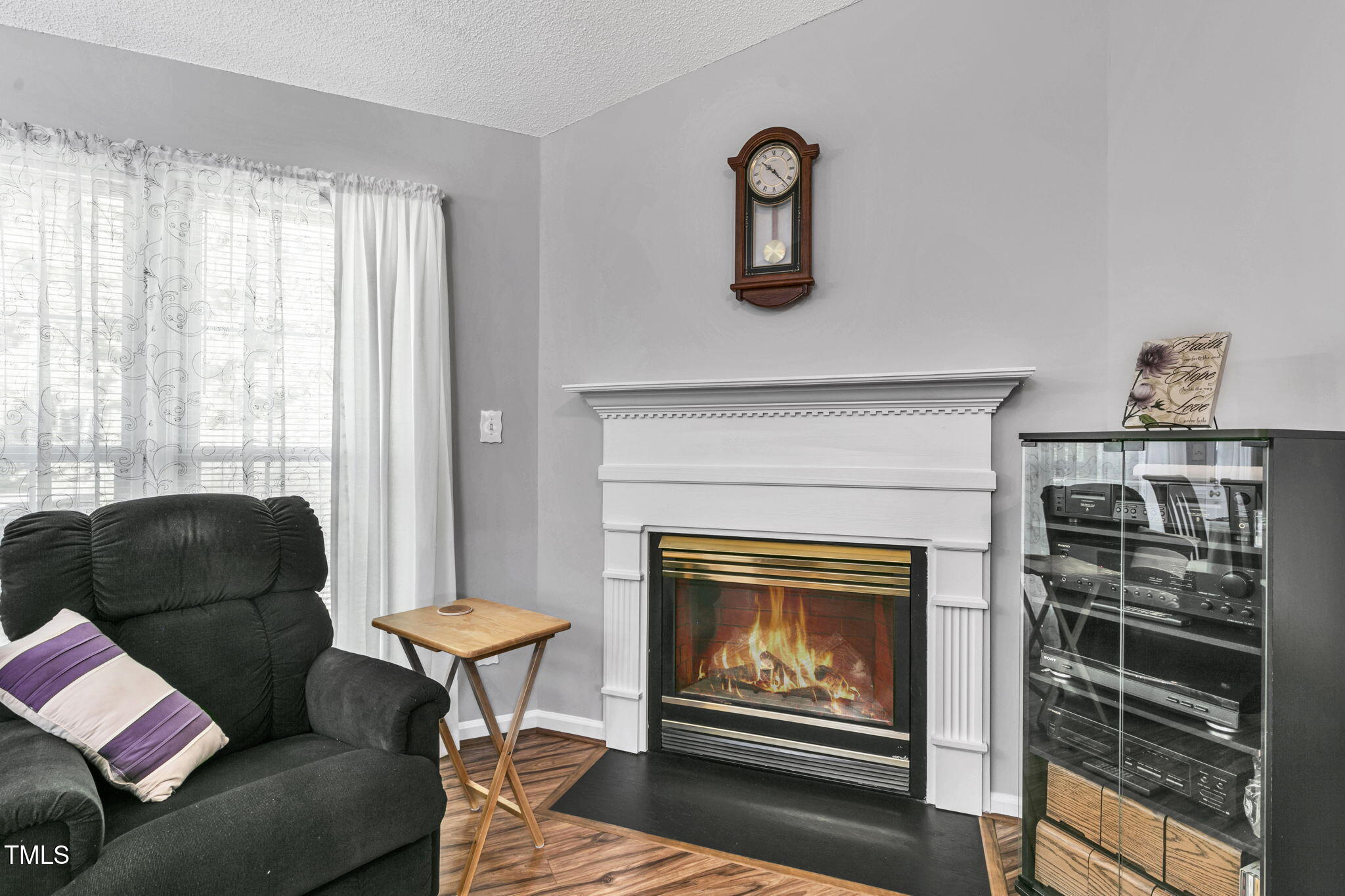 4317 Snow Goose Court Raleigh, NC 27616 - Photo 9 of 43 a living room with furniture and a fireplace