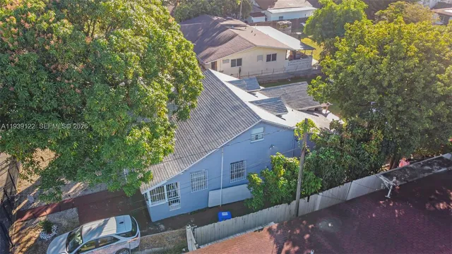 an aerial view of a house