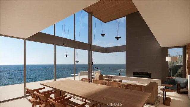 a dining room with a table and chairs