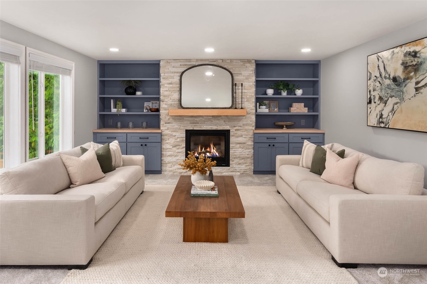 18604 29th Avenue Southeast Bothell, WA 98012 - Photo 5 of 40 a living room with furniture and a fireplace