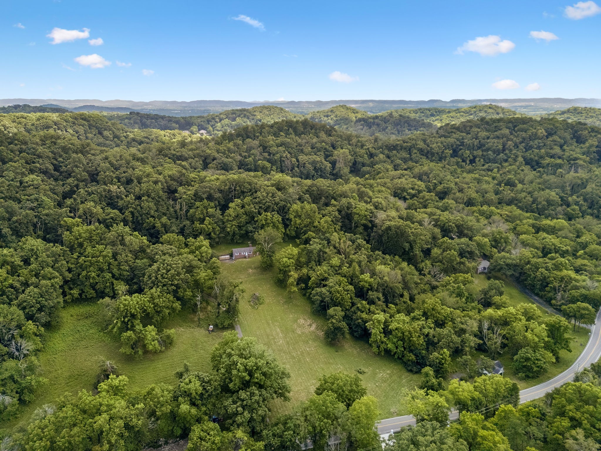 2268 North Berrys Chapel Road Franklin, TN 37069 - Photo 3 of 16 a view of a green yard with an oven and a forest