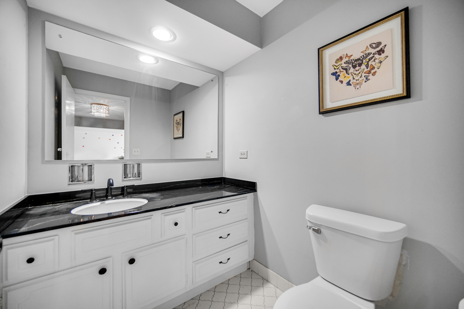 2945 Bob O Link Road Flossmoor, IL 60422 - Photo 15 of 24 a bathroom with a granite countertop sink mirror vanity and toilet