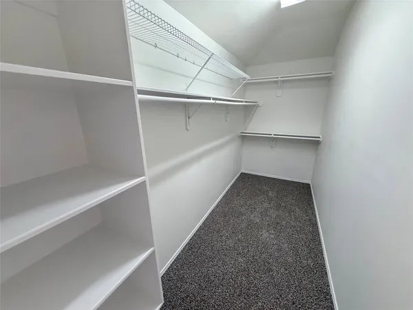 a storage room with empty racks