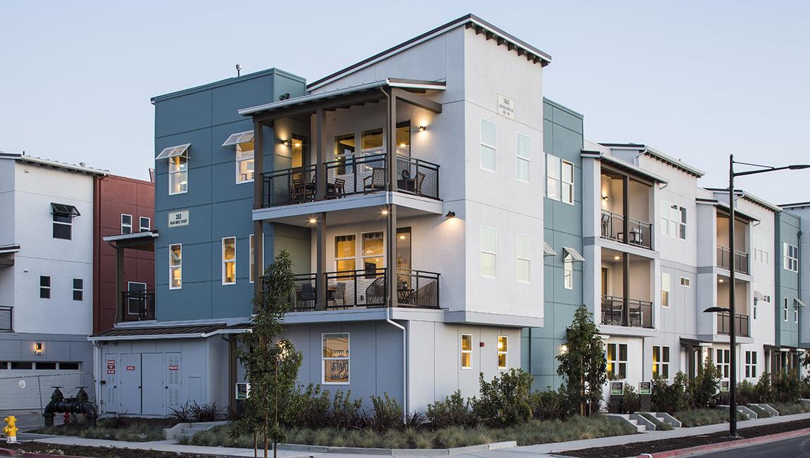 1653 Centre Pointe Drive Milpitas, CA 95035 - Photo 15 of 28 a front view of a residential apartment building with a yard