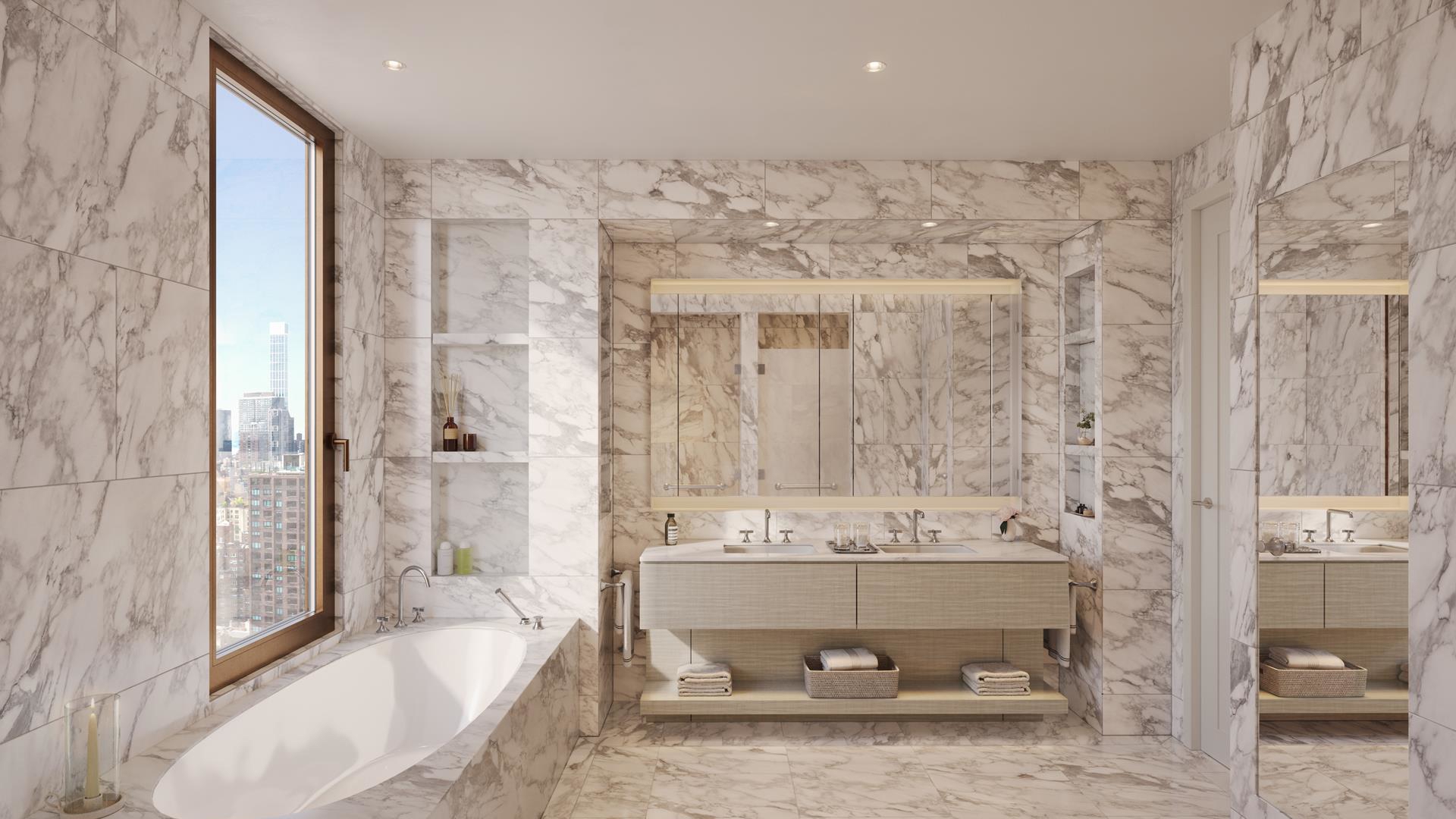 201 East 74th Street, Unit 6A Manhattan, NY 10021 - Photo 3 of 21 a bathroom with a tub shower and sink