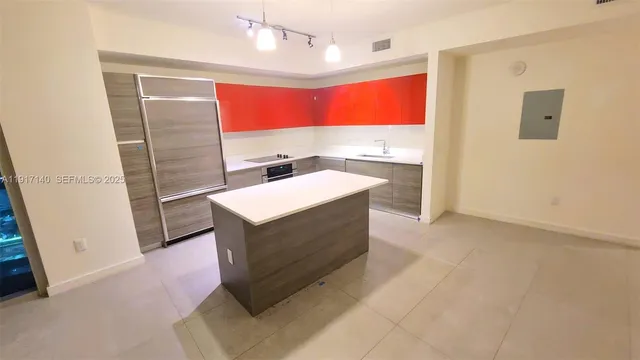 an empty room with closet