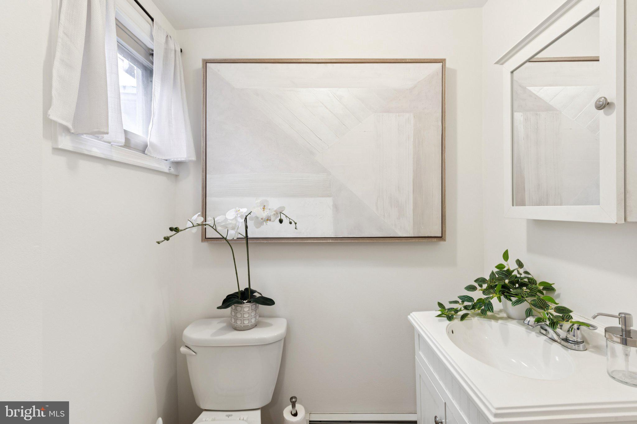 525 Fitzwater Street, Unit 4 Philadelphia, PA 19147 - Photo 10 of 20 a bathroom with a sink mirror and window