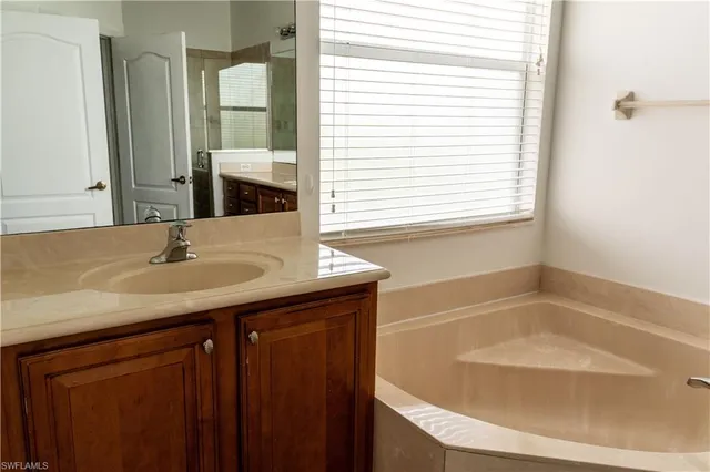 a bathroom with a sink and a bathtub