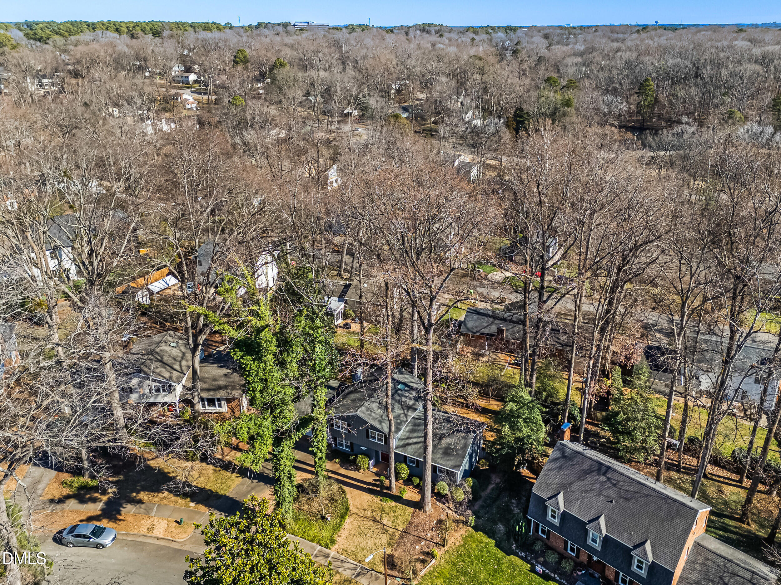 4208 Redington Drive Raleigh, NC 27609 - Photo 40 of 45 an aerial view of a house with a yard