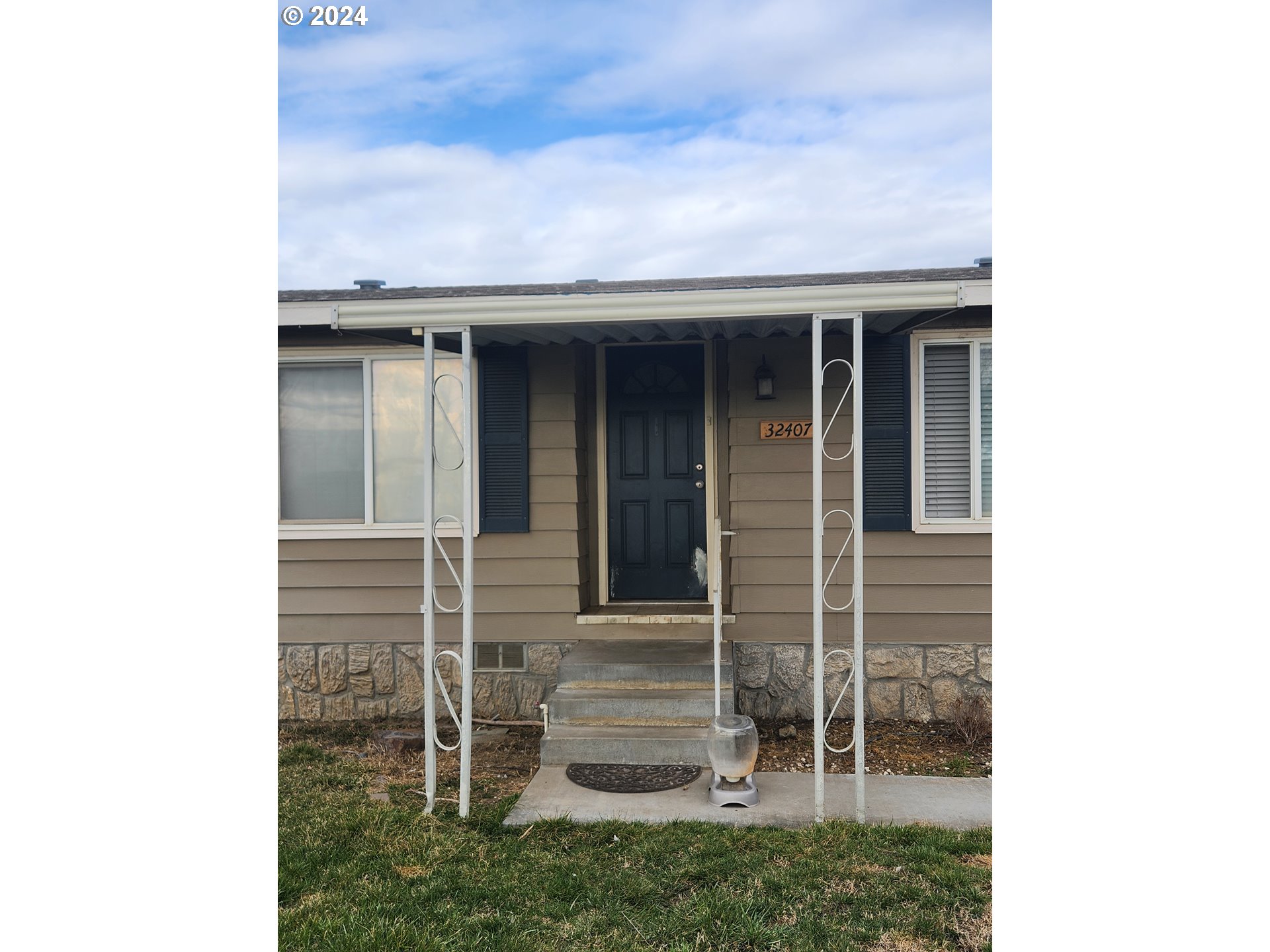 a front view of a house