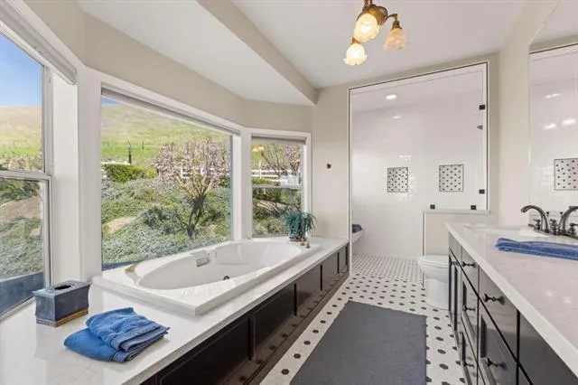 a view of a porch with wooden floor
