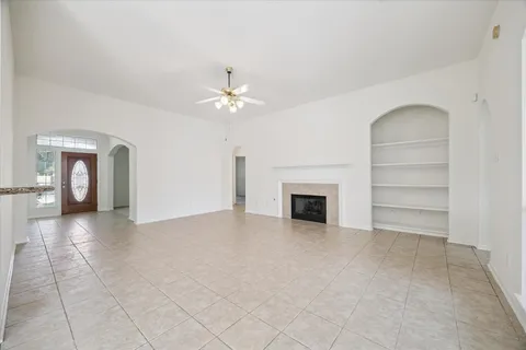 a view of a livingroom with a fireplace