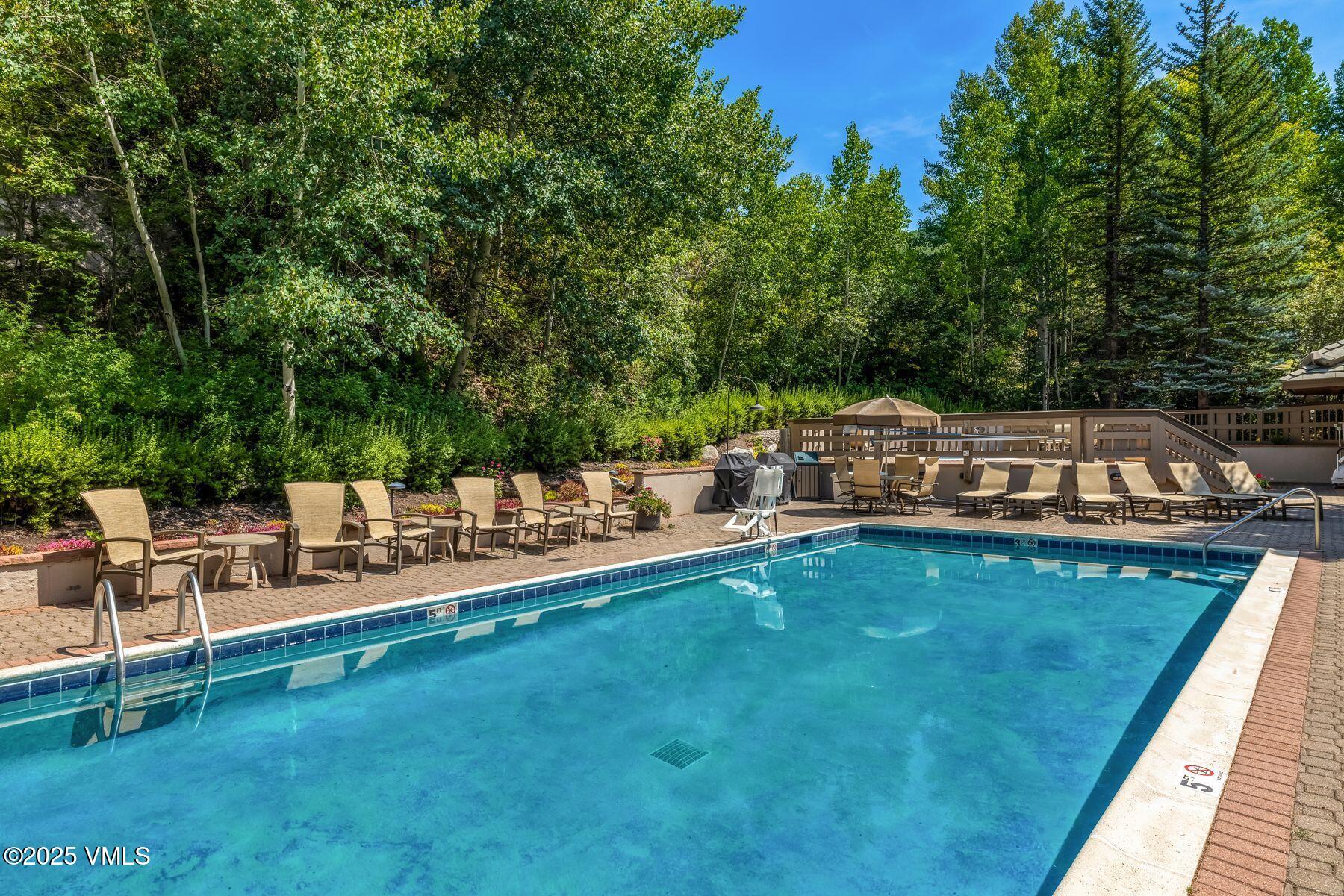311 Offerson Road, Unit 232 Beaver Creek, CO 81620 - Photo 27 of 42 a view of a swimming pool with chairs