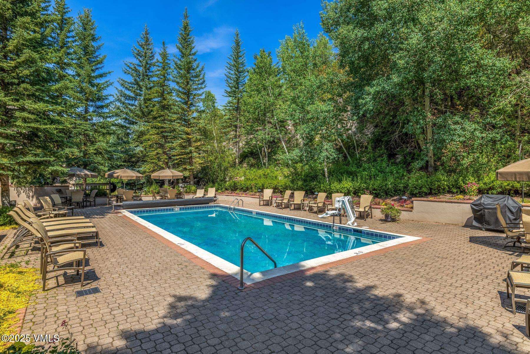 311 Offerson Road, Unit 232 Beaver Creek, CO 81620 - Photo 28 of 42 a view of a swimming pool with chairs