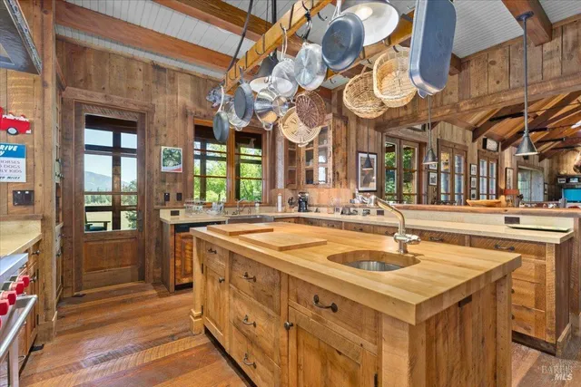a bathroom with a sink and a large mirror