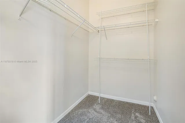 a view of an empty walk in closet