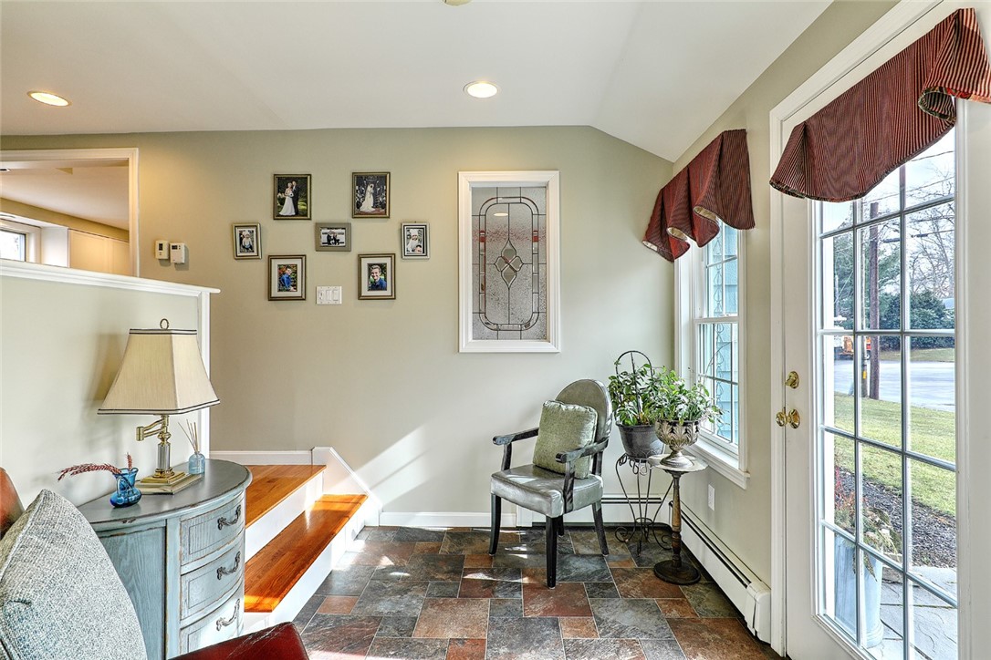 Mud room entry with coat closet