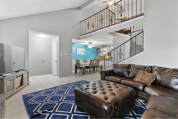 a living room with furniture