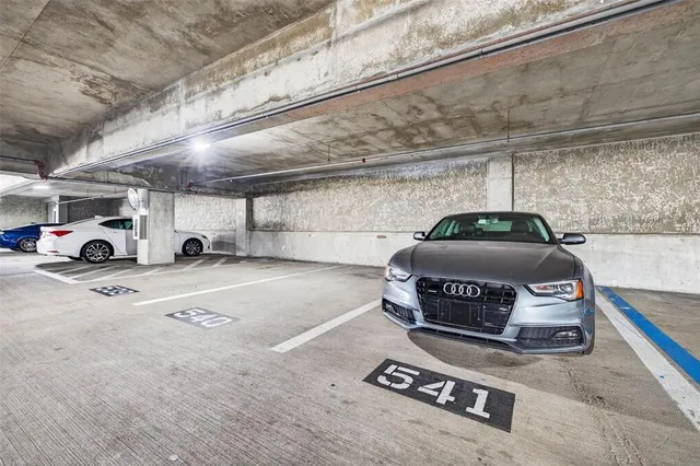 a car parked in garage