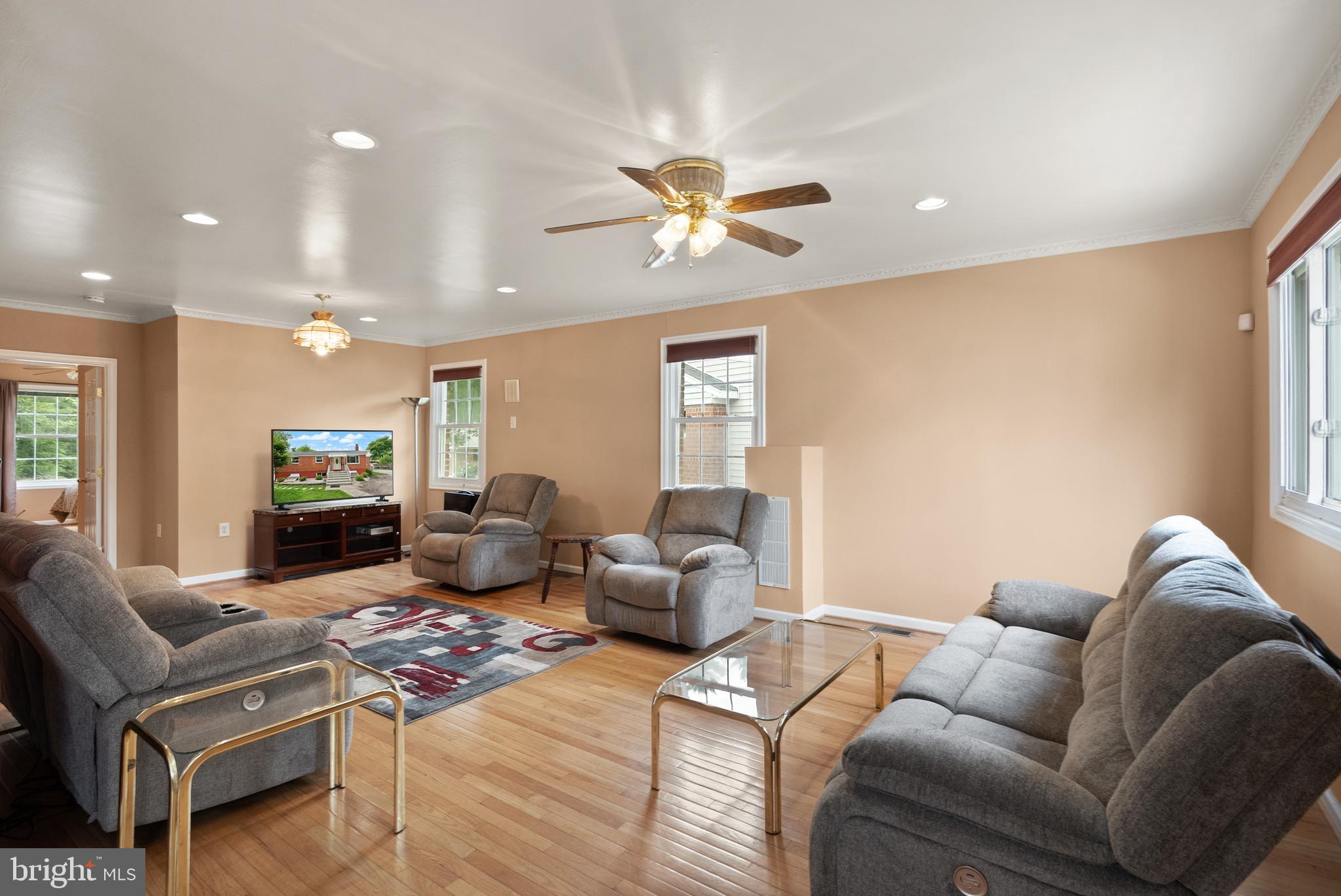 11300 Schuylkill Road Rockville, MD 20852 - Photo 18 of 55 a living room with furniture ceiling fan and a rug