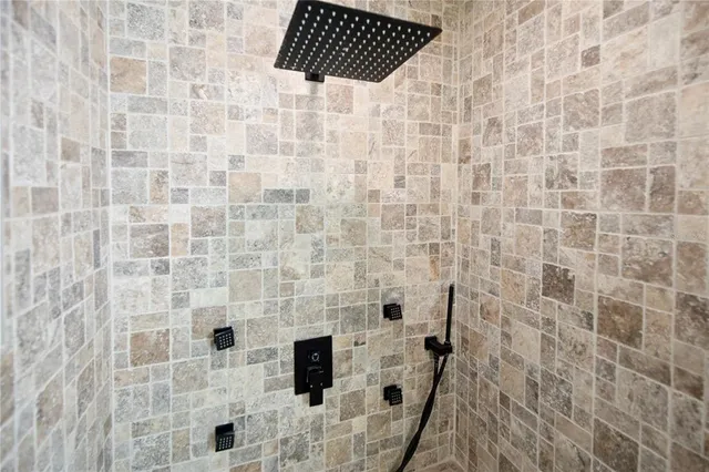 a bathroom with a shower