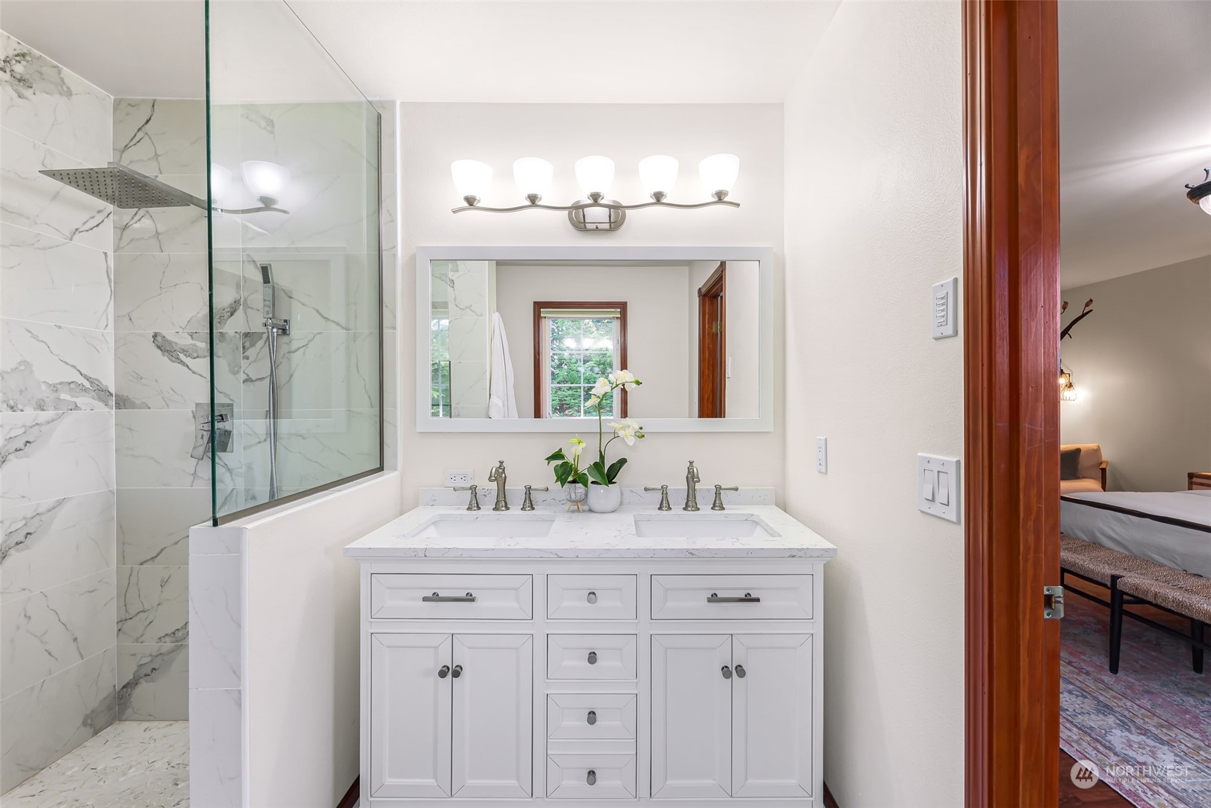 2756 Brown Road Ferndale, WA 98248 - Photo 23 of 35 a bathroom with a sink vanity and a mirror