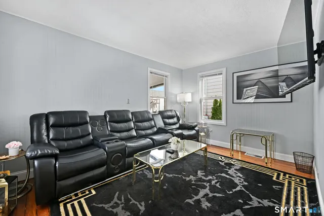 a living room with furniture