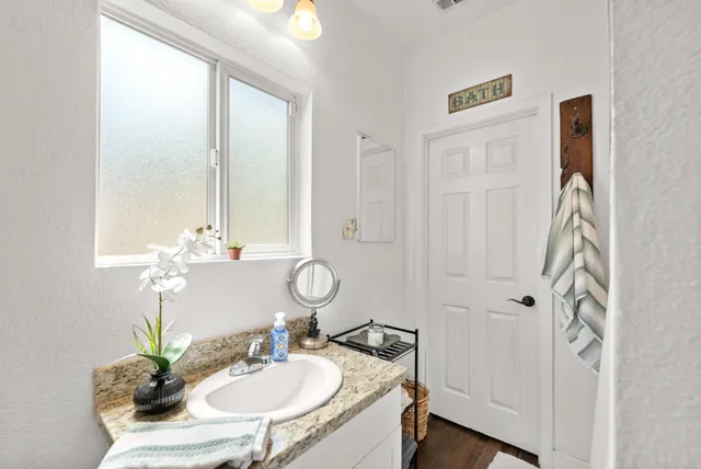 a living room with furniture