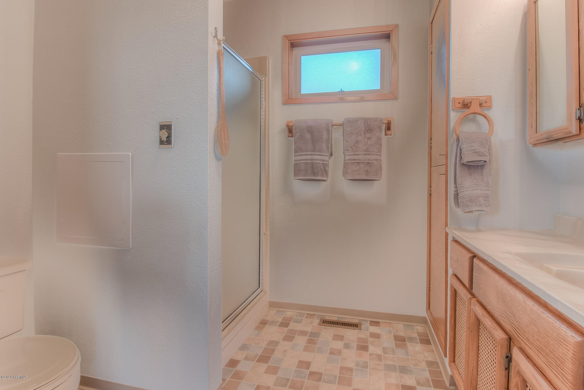 4970 Hudson Road Outlook, WA 98938 - Photo 17 of 38 a bathroom with a granite countertop sink and a mirror