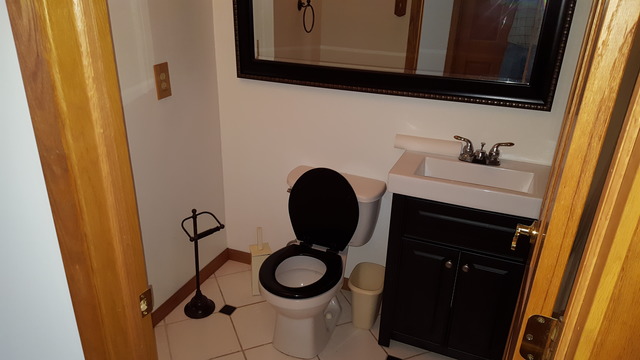 829 North Bennett Street Geneva, IL 60134 - Photo 11 of 20 a bathroom with a toilet and a mirror