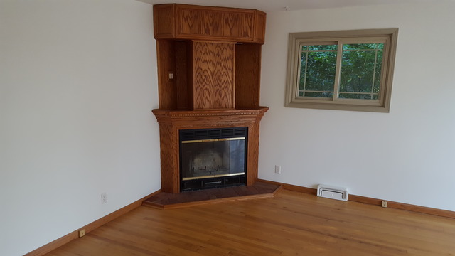829 North Bennett Street Geneva, IL 60134 - Photo 8 of 20 an empty room with wooden floor a fireplace and windows