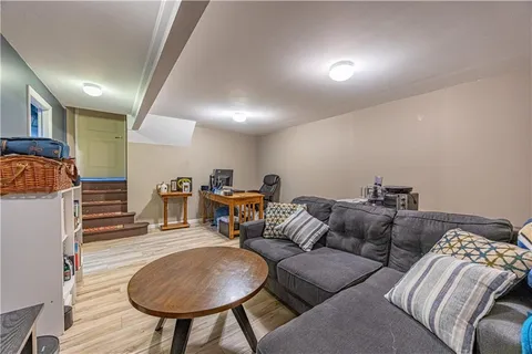 a living room with furniture