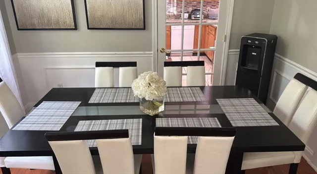 a view of barbeque oven and wooden floor