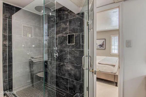 a bathroom with a shower