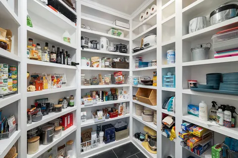 a room with a book shelf