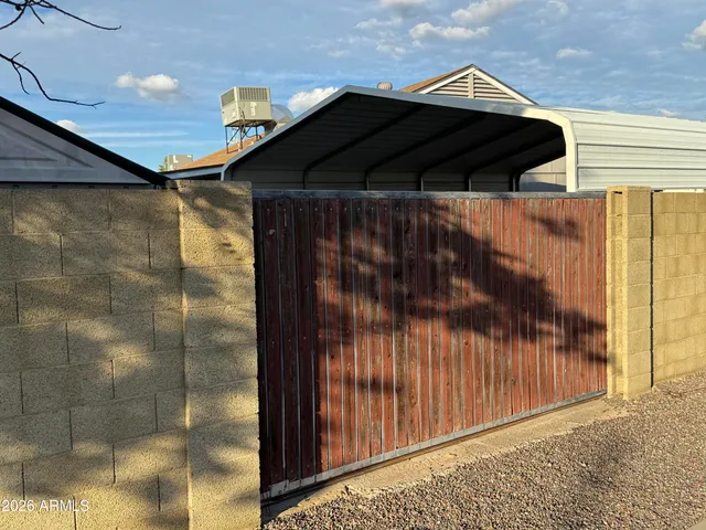 a view of a glass door