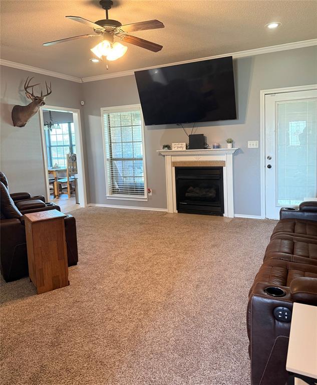 240 County Road Paris, TX 75462 - Photo 7 of 25 a living room with furniture a flat screen tv and a fireplace