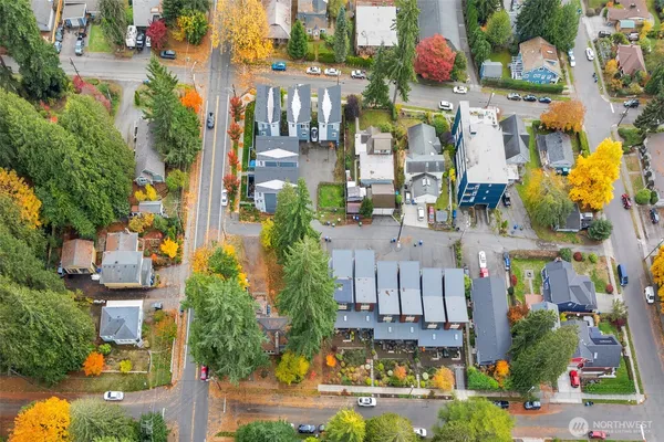 an aerial view of multiple house