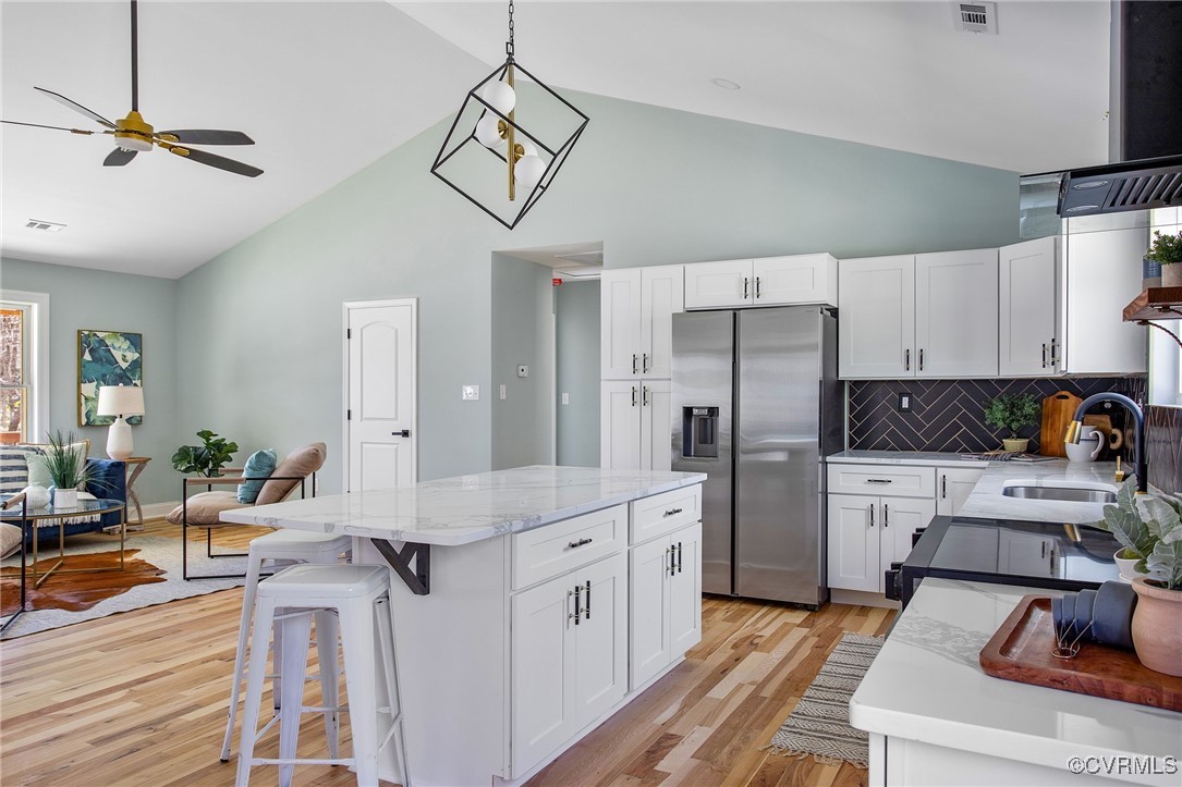 8011 Courthouse Road Providence Forge, VA 23140 - Photo 10 of 29 Kitchen with stainless steel fridge with ice dispe