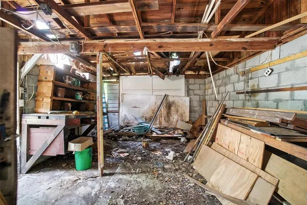 a view of a storage room