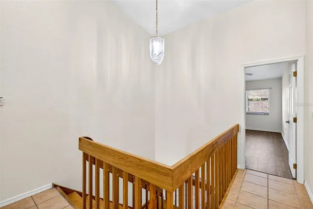 a view of a hallway with entryway