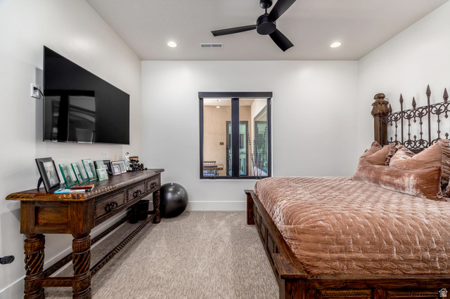 168 South Rancho Santa Fe Virgin, UT 84779 - Photo 25 of 68 Carpeted flooring, recessed lighting, and a ceiling fan